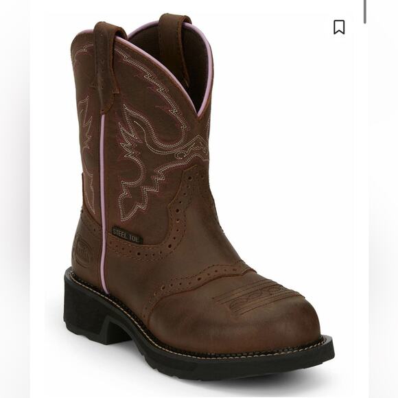 Justin Boots Shoes - JUSTIN Women’s Wanette Western Steel Toe Work Cowboy Leather Boots